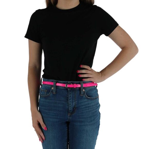 CTM Women's Skinny 1/2 Inch Dress Belt - Picture 3 of 4